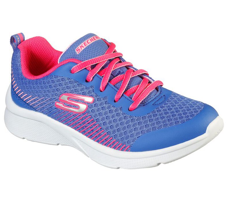 Skechers Microspec - Radient Runner - Girls Sneakers Blue/Coral [AU-TG3736]